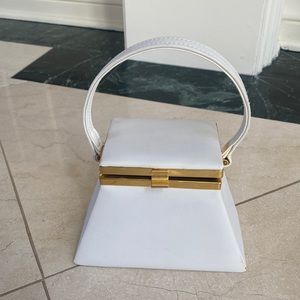 Petite White Handle Purse